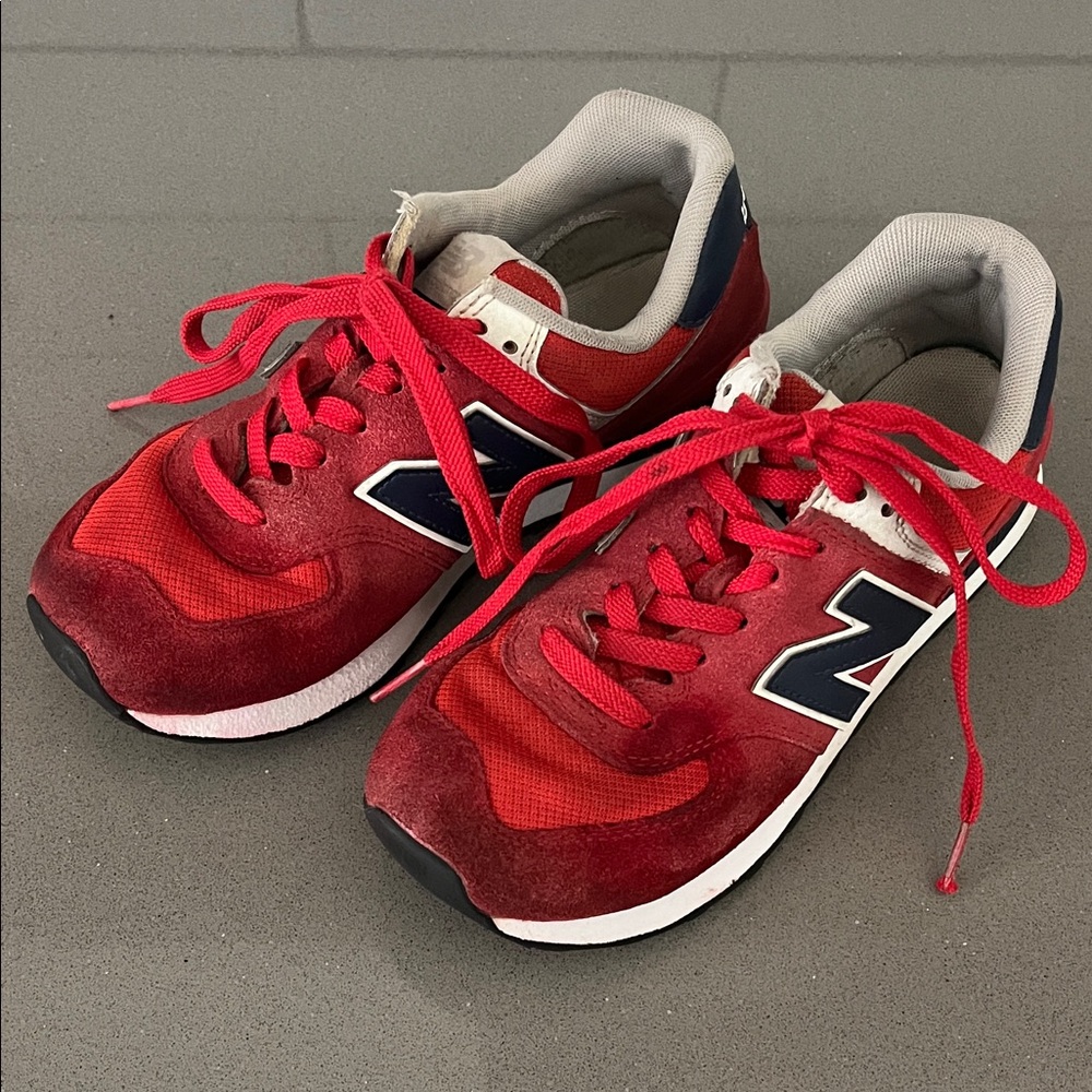 New Balance Kids Red 574 Sneakers- Size 5.5